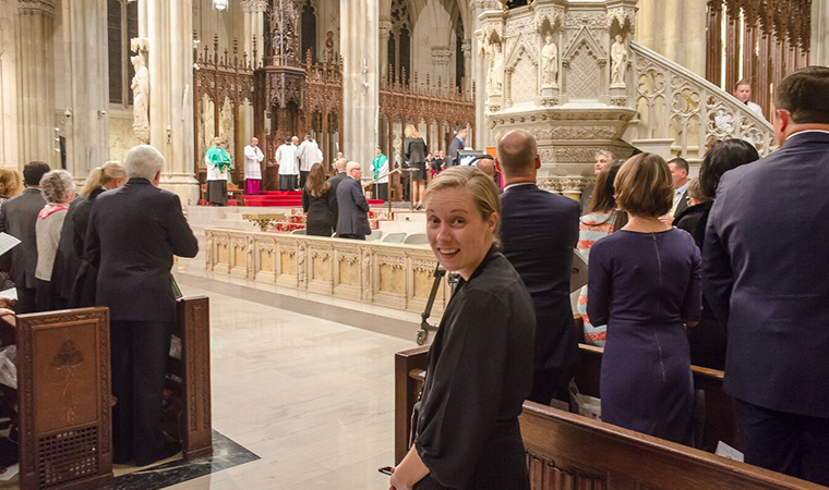 PRNews Rising PR Star 30 & Under Cara Greene at St. Patrick's Cathedral - 2015 Papal Visit to the United States of America