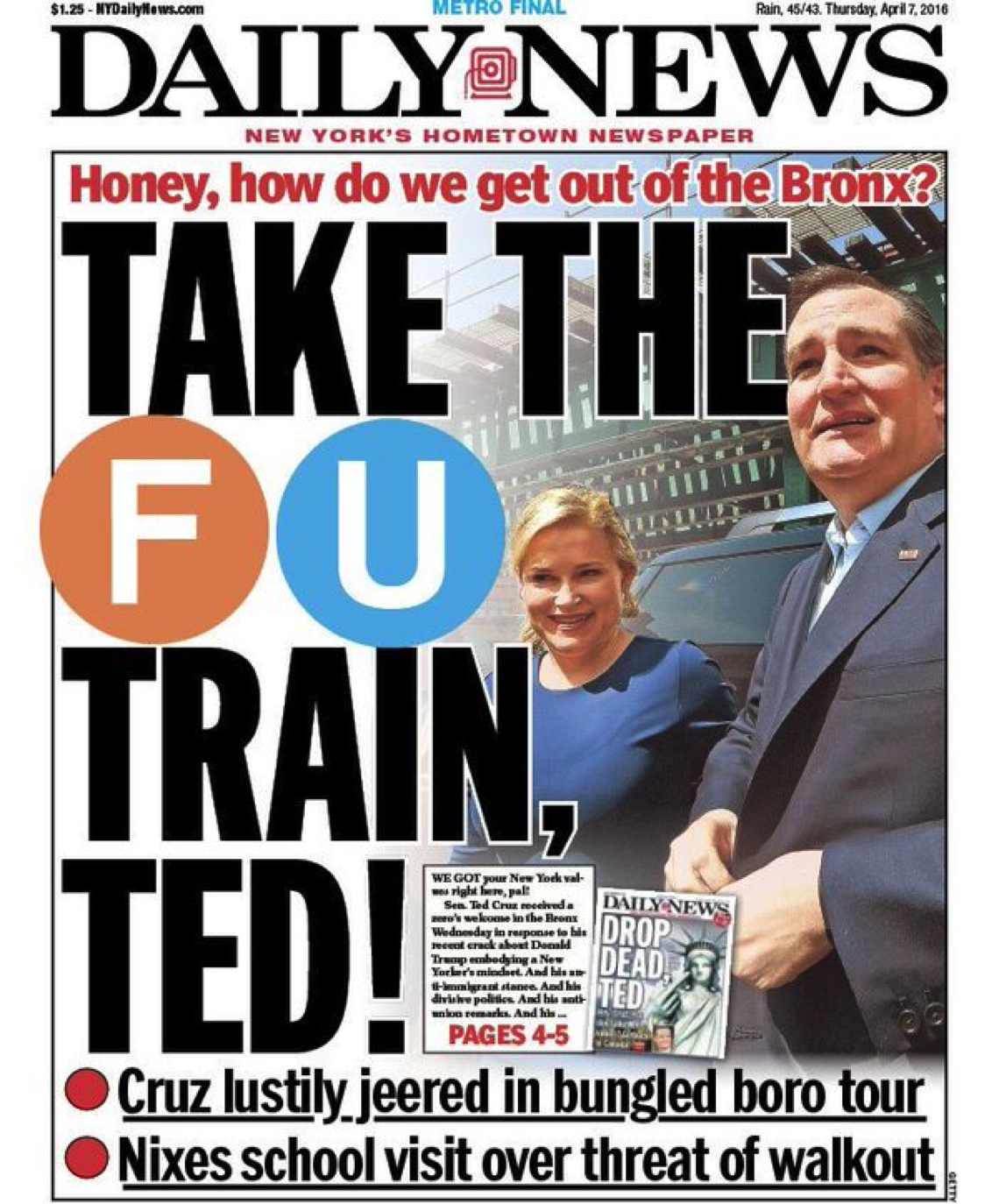 Ted Cruz Daily News NY Values