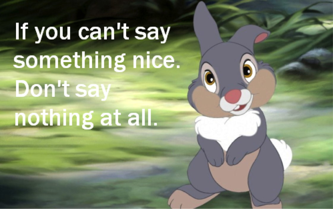 "If Can't Say Something Nice..." Thumper